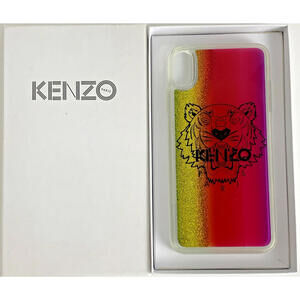 Kenzo iPhone XS Max Case Multi Color Tiger Head Logo Liquid Glitter iPhone Case